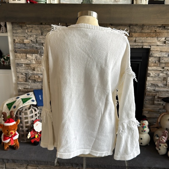 White Crow Treat me tender fringe knit sweater - Picture 6 of 10